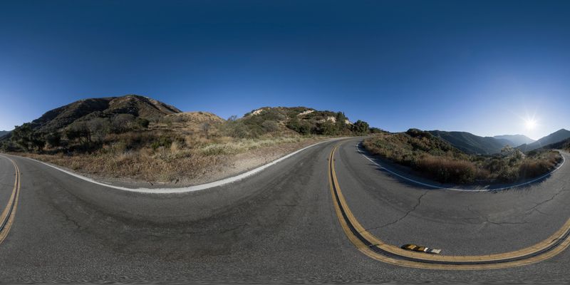 Mountain Highlands: A Winding Road Through a Scenic Landscape HDRi Maps ...