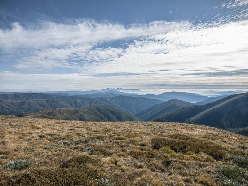 Mountain Range and Valleys in Australia: A Sky Full of Contrails HDRi ...