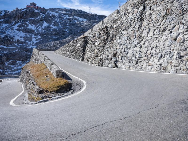 Mountain Road in the Alps of Italy HDRi Maps and Backplates