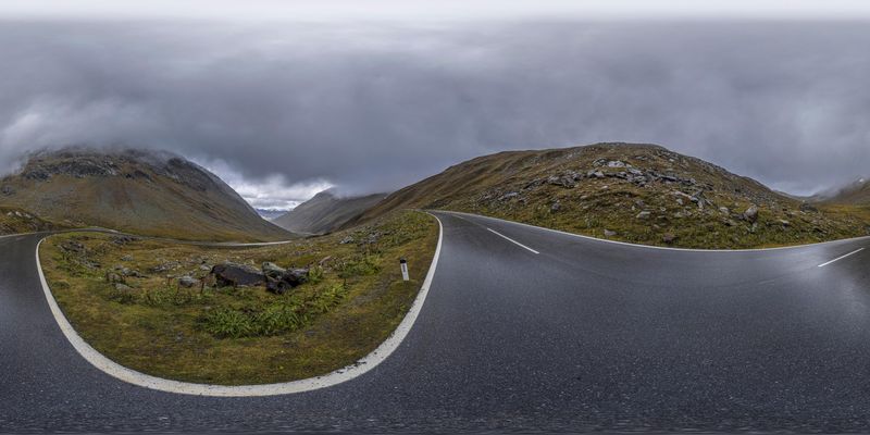 Mountain Road in Austria: Curved Curves Between Mountains HDRi Maps and ...