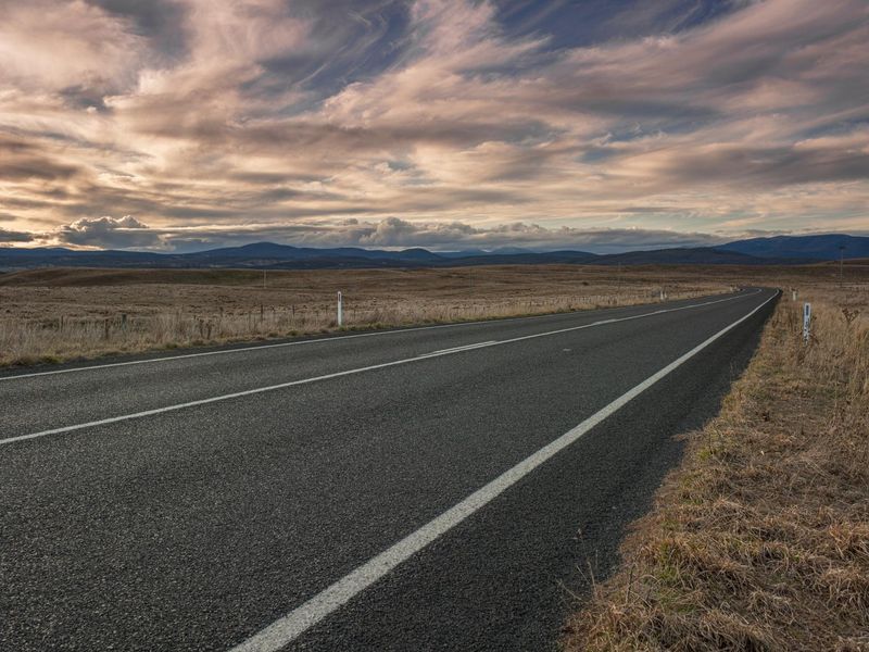 Mountain Road Landscape with Clouds HDRi Maps and Backplates