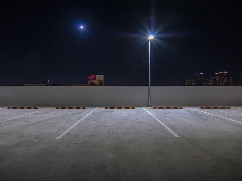 Night Parking Lot in the Dark HDRi Maps and Backplates