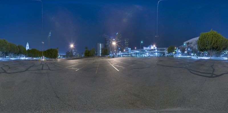 Nighttime Parking Lot in Los Angeles, California HDRi Maps and Backplates