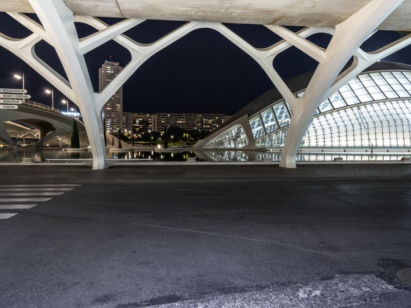 Nighttime Street with Artistic Architectural Structure HDRi Maps and ...