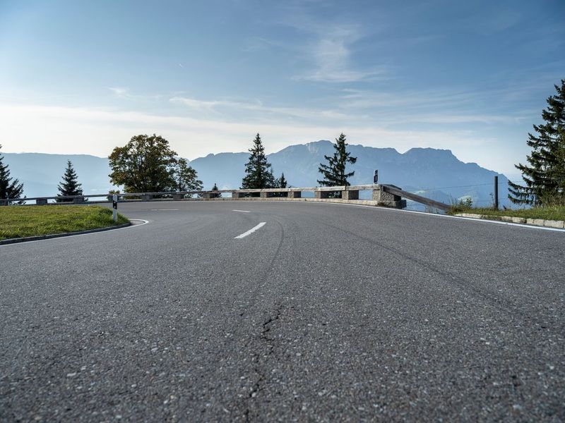 Open Road through Austria's Picturesque Landscape HDRi Maps and Backplates