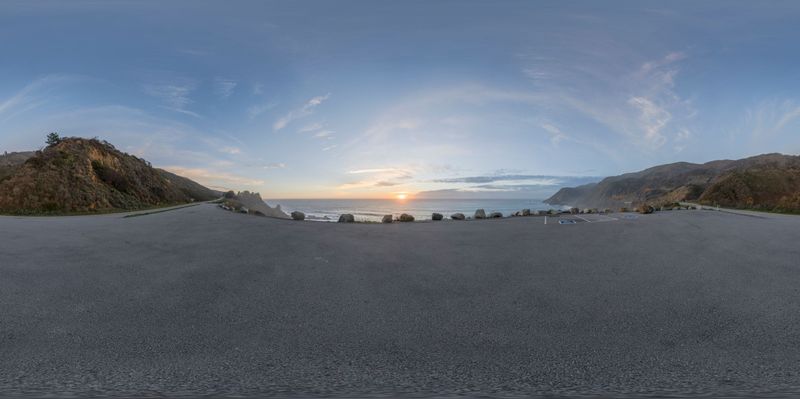 The Pacific Coast Highway in California: Sunset Views HDRi Maps and ...