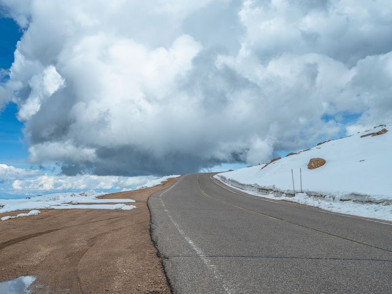 Pikes Peak Colorado Snow Road HDRi Maps and Backplates