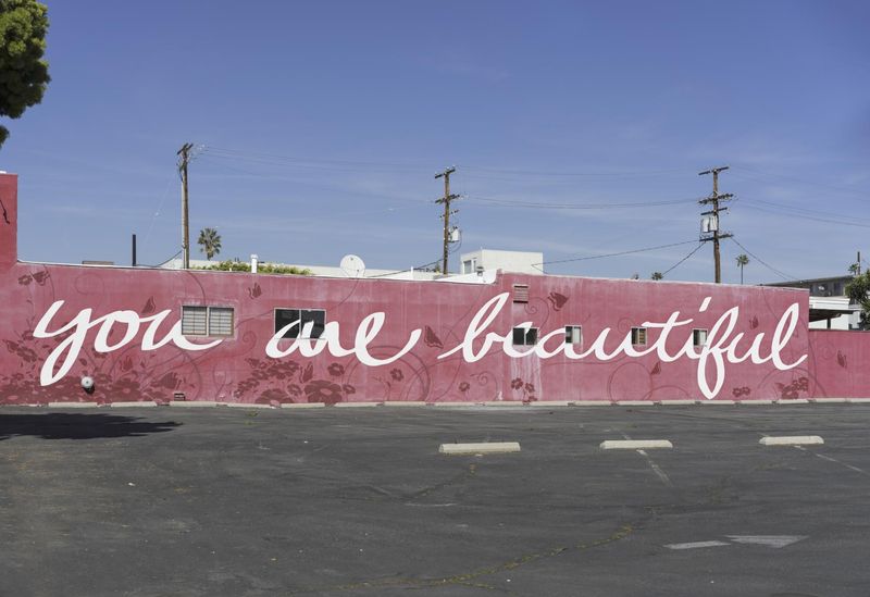 Pink Building with 'You are Beautiful' in Los Angeles HDRi Maps and ...