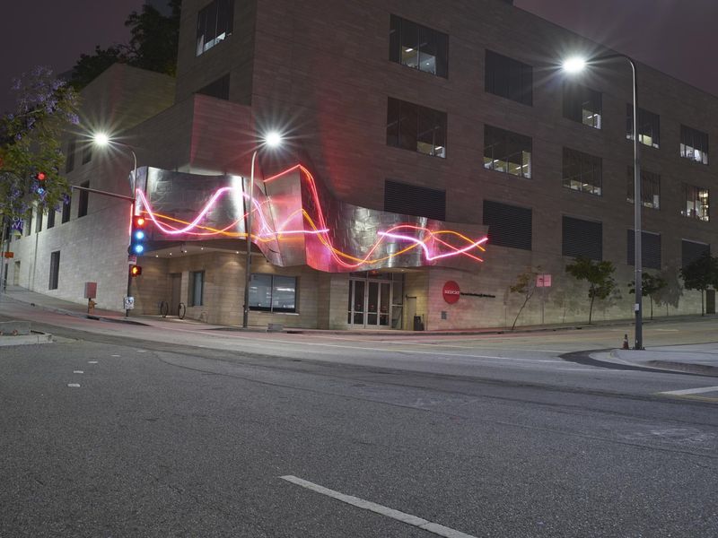 Pink Neon Lights Illuminating Building in Los Angeles HDRi Maps and ...