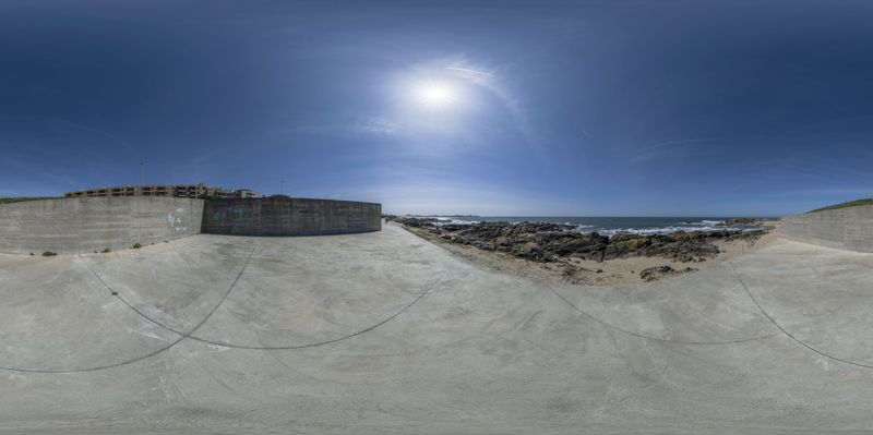 Aerial View of Porto, Portugal's Coastal Clear Sky HDRi Maps and Backplates