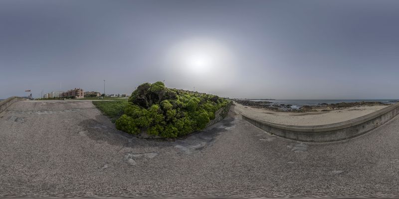 Coastal Road in Porto, Portugal Under a Clear Sky HDRi Maps and Backplates