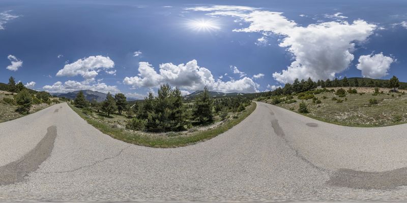 Pyrenees Road in Rural Spain: A Scenic Landscape HDRi Maps and Backplates