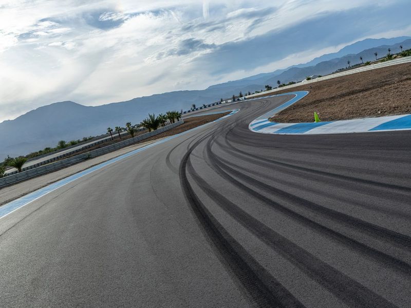 Race Track Asphalt at Sunrise HDRi Maps and Backplates