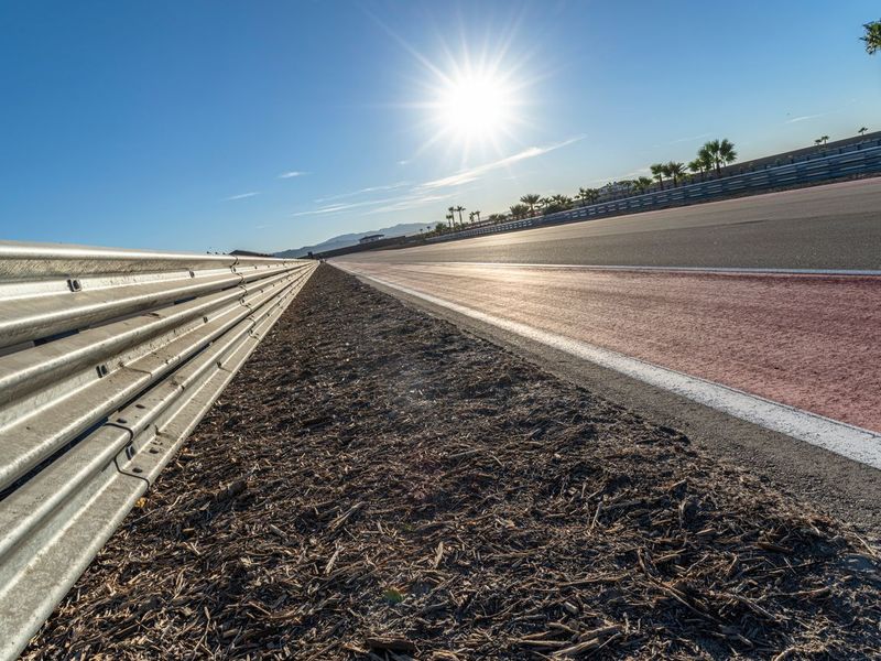 Race Track Curve: Asphalt with Sun Visible HDRi Maps and Backplates