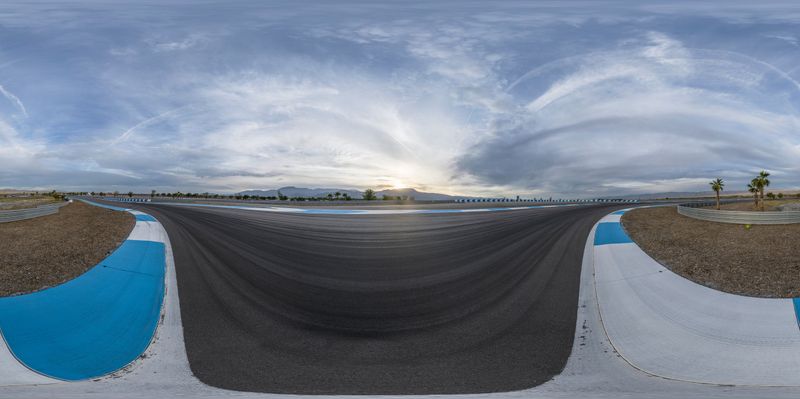 Race Track in the USA at Dawn: A Panoramic View HDRi Maps and Backplates