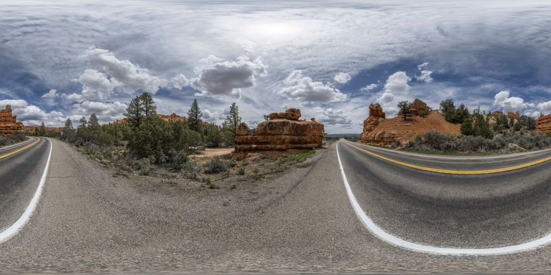 Red Rocks and Mountains: A Scenic Road in Utah HDRi Maps and Backplates