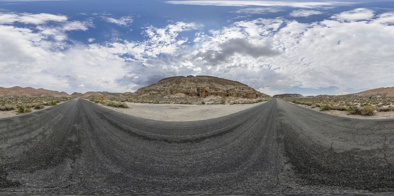 Remote Road in California's Desert Mountains HDRi Maps and Backplates