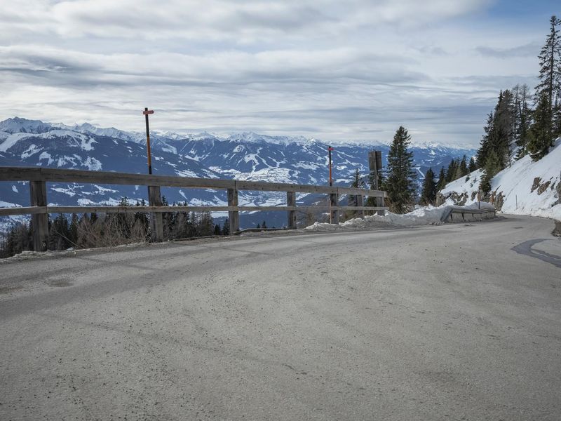 Winter Road through the Alps in Germany HDRi Maps and Backplates