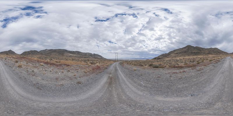 Road Through Utah Desert: Surrounded by Mountains HDRi Maps and Backplates