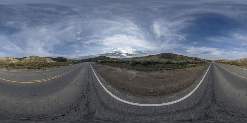 Road in Utah, USA: A Day-time Journey Through the Clouds HDRi Maps and ...