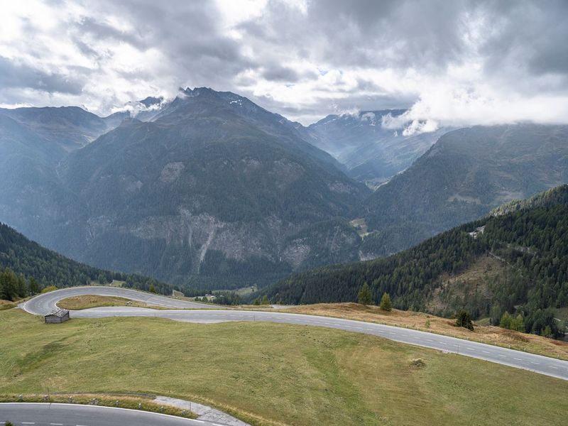 Rural Austria Landscape with Switchback Road HDRi Maps and Backplates