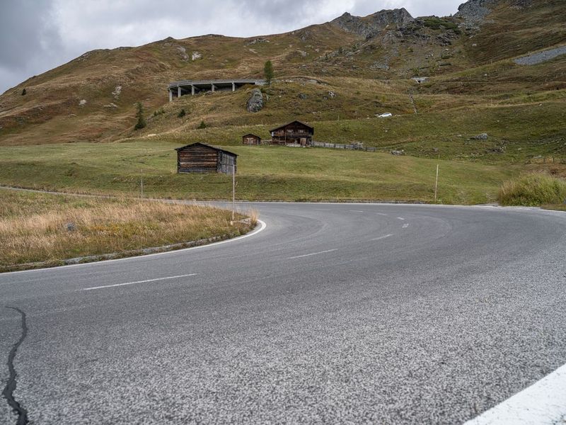 Rural Austrian Road Winding Mountain Curve HDRi Maps and Backplates