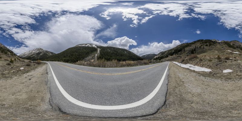 Rural Colorado Landscape: Gloomy Mountains View HDRi Maps and Backplates