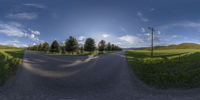 Rural Colorado Landscape: A Straight Road Through Nature HDRi Maps and ...