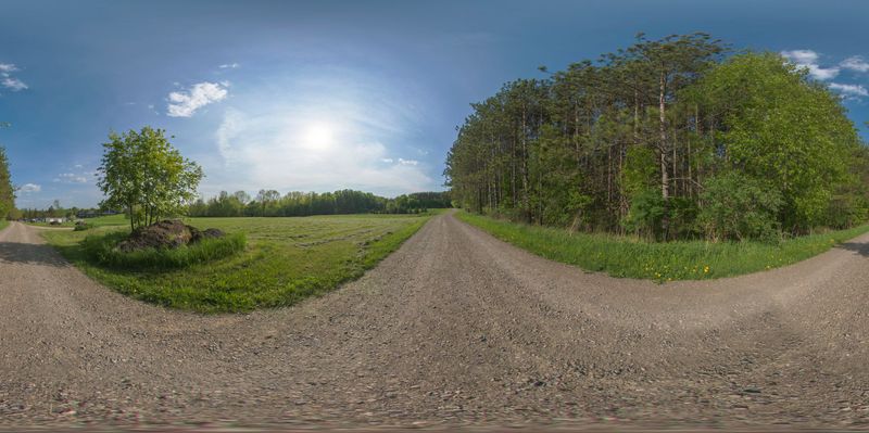 Rural Dirt Road: A Panoramic View HDRi Maps and Backplates
