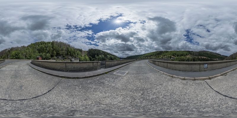 Rural Germany: Concrete Street in the Landscape HDRi Maps and Backplates