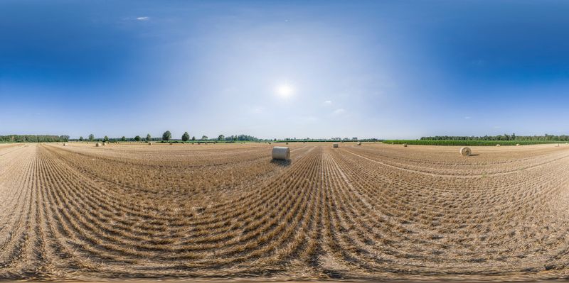 Rural Germany Landscape: A Field of Hay HDRi Maps and Backplates