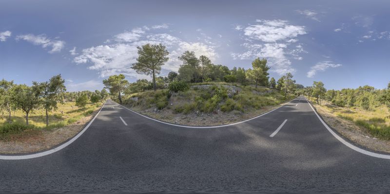 Rural Landscape: Low Road in Mallorca HDRi Maps and Backplates