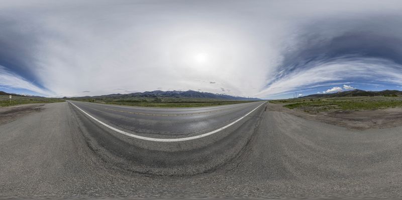 Rural Landscape: A Road in the USA HDRi Maps and Backplates
