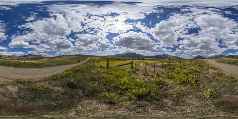 Rural Road Through a Field: A Serene Landscape with Clouds HDRi Maps ...