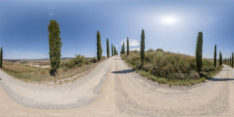 Rural Tuscany, Italy: An Elevated Road with a View HDRi Maps and Backplates