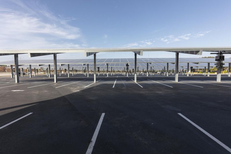 Rural USA Parking Lot with Empty Vehicles and Solar Panels HDRi Maps ...