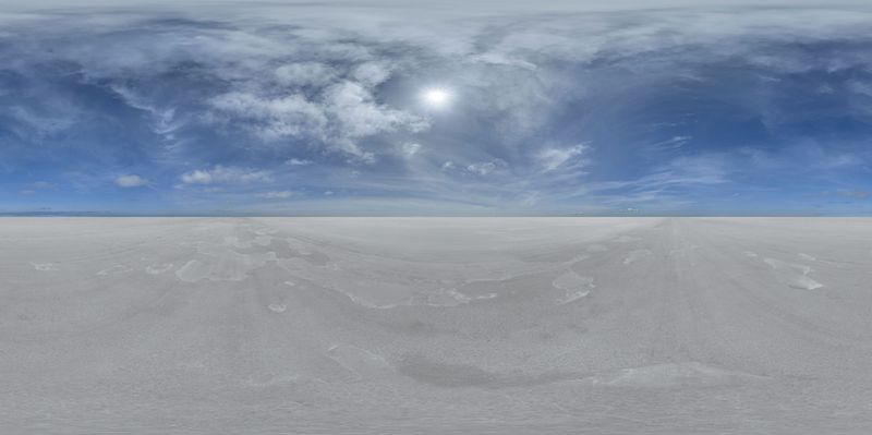 Salt Flat in the Sun: Endless Desert Skydome HDRi Maps and Backplates
