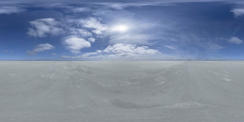 Salt Flats Under a Clear Skydome HDRi Maps and Backplates