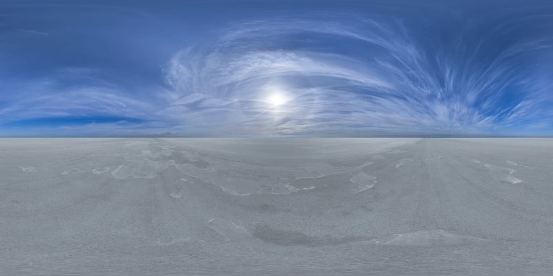 Salt Flats Under Sunny Skydome HDRi Maps and Backplates
