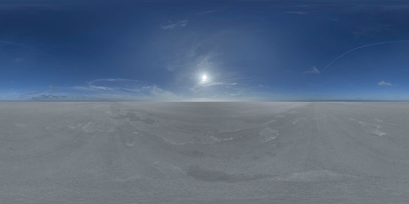 Vast Salt Lake with Clear Skies HDRi Maps and Backplates