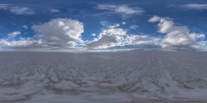 Salt Lake and Its Expansive Landscape HDRi Maps and Backplates