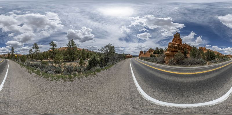 Scenic Byway 12 in Utah: Surrounded by Red Rock HDRi Maps and Backplates