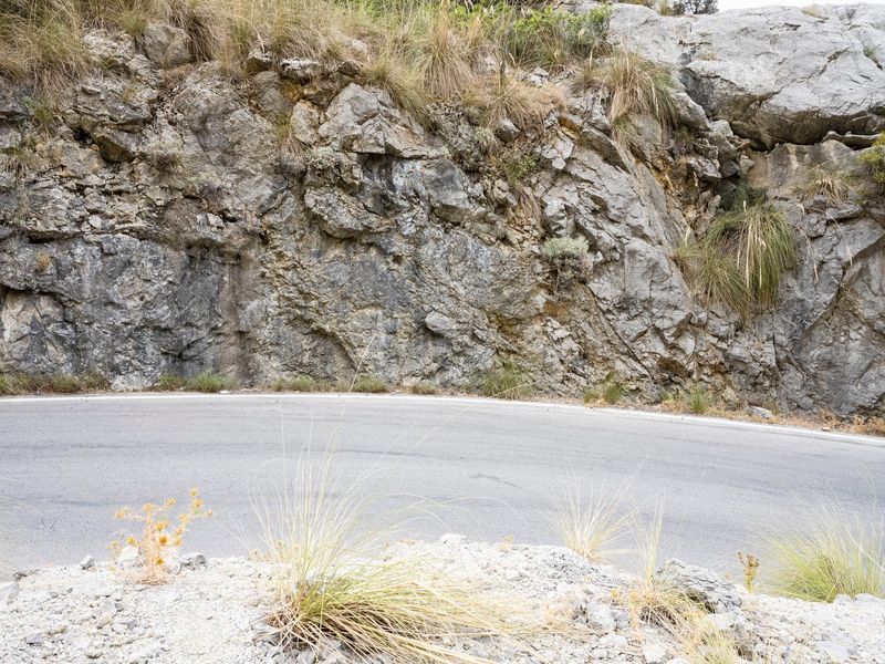Scenic Coastal Road in Spain with Mountain View HDRi Maps and Backplates