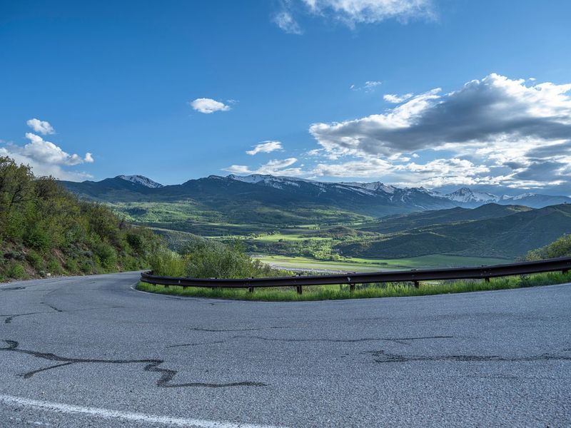 Scenic Road in Colorado with Pikes Peak Landscape HDRi Maps and Backplates