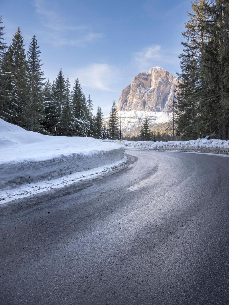 Scenic Road through German Alps Snowy Mountains HDRi Maps and Backplates