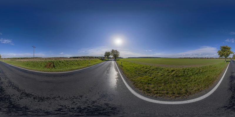 Scenic Road in Germany: Autumn Landscape HDRi Maps and Backplates