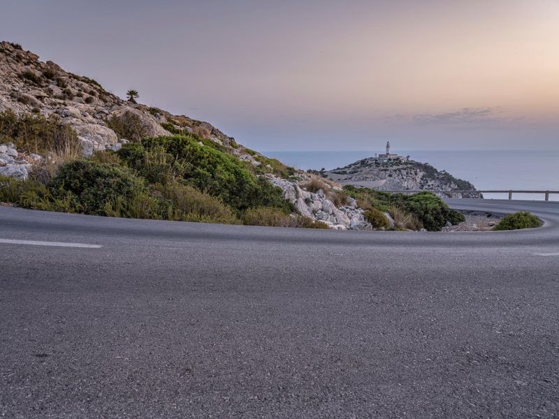 Scenic Road in Mallorca: Asphalt and Ocean HDRi Maps and Backplates