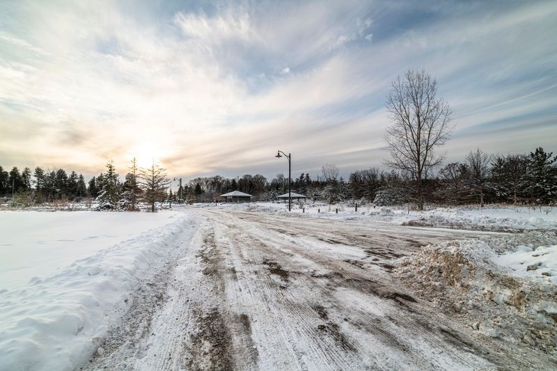 Scenic Road in Rural Canada Covered in Snow HDRi Maps and Backplates