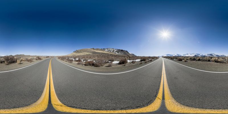 Scenic Road Trip: Mountains on the Horizon HDRi Maps and Backplates