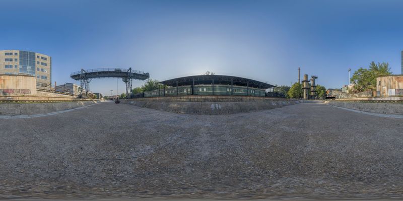 Skateboard Ramp in Urban Landscape: A Unique Architectural Feature HDRi ...